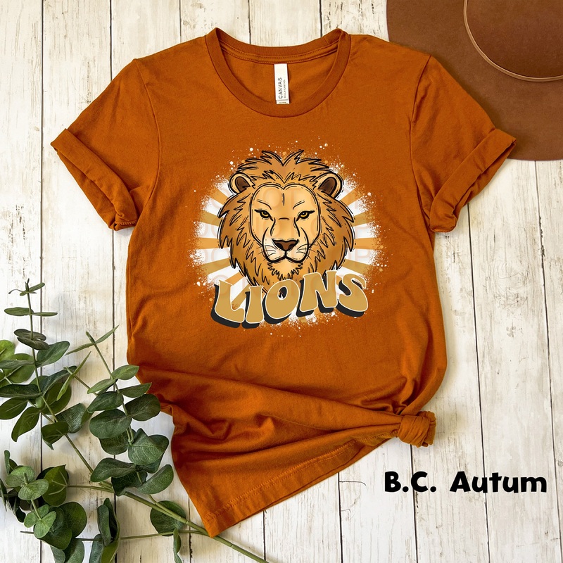 Retro Lions Gold|Pocket 3.5″-4″|Infant|Toddler|Youth 8.5|Adult 11″|Adult 12″