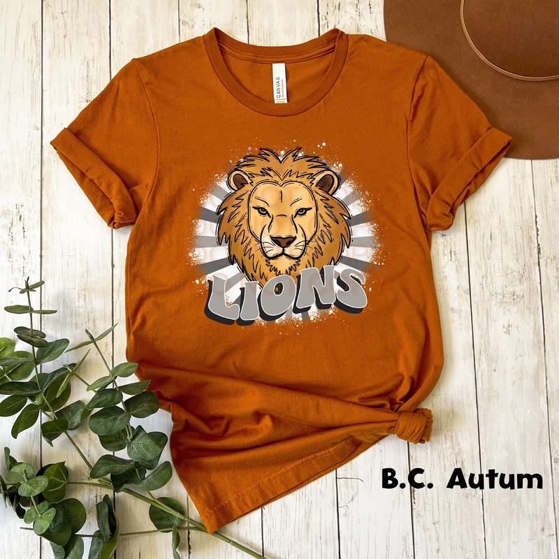 Retro Lions Grey|Pocket 3.5″-4″|Infant|Toddler|Youth 8.5|Adult 11″|Adult 12″