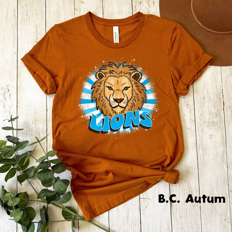 Retro Lions Light Blue|Pocket 3.5″-4″|Infant|Toddler|Youth 8.5|Adult 11″|Adult 12″