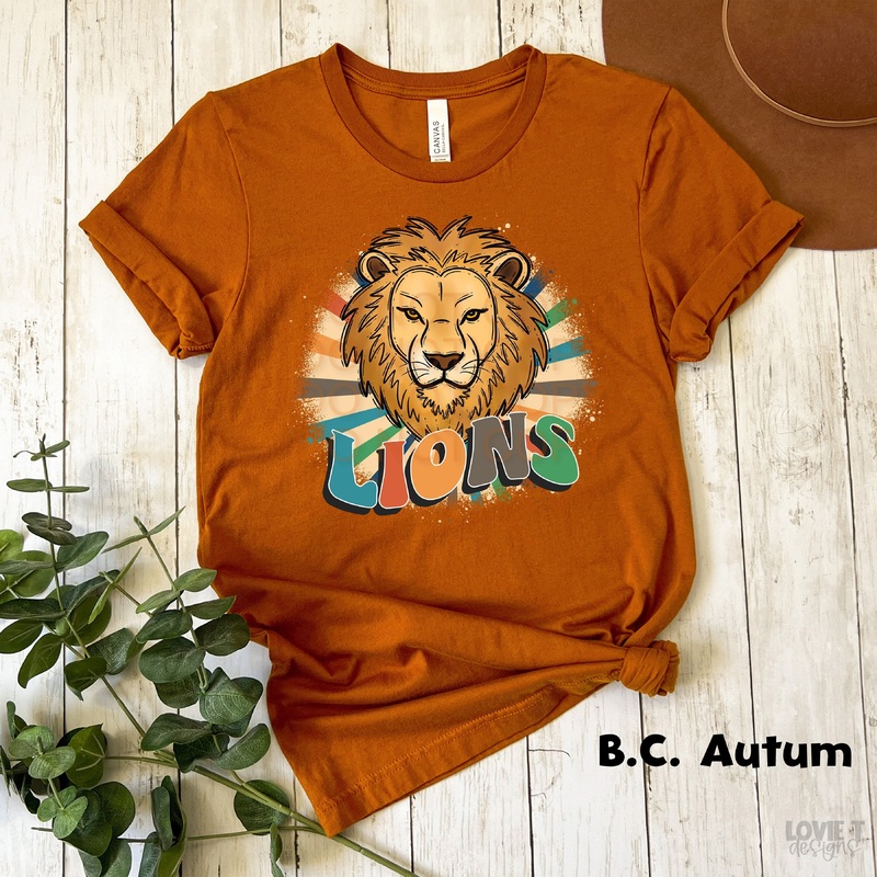 Retro Lions Retro|Pocket 3.5″-4″|Infant|Toddler|Youth 8.5|Adult 11″|Adult 12″