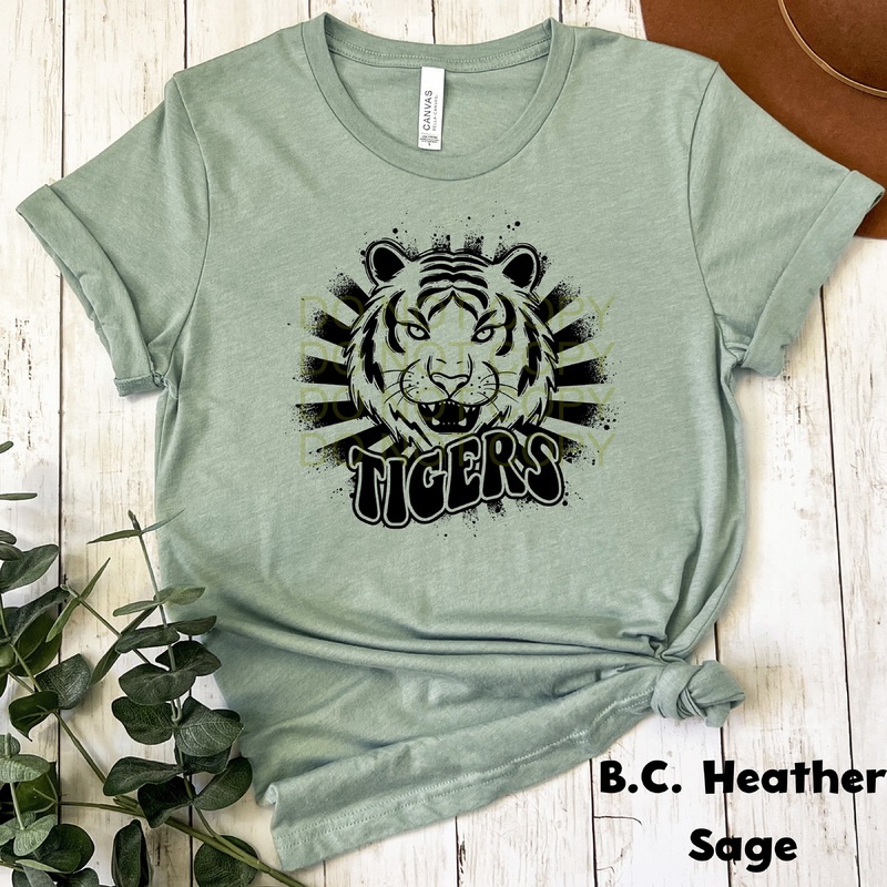 Retro Tigers Black|Pocket 3.5″-4″|Infant|Toddler|Youth 8.5|Adult 11″|Adult 12″