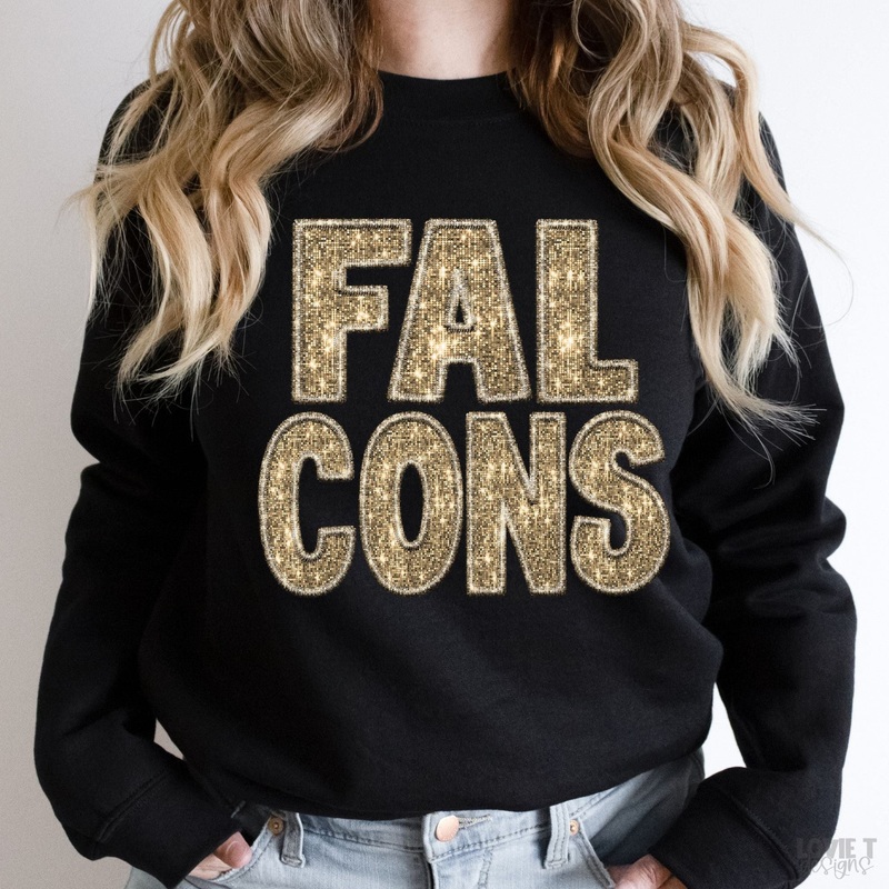 Stacked Falcons Vegas Gold|Pocket 3.5″-4″|Infant|Toddler|Youth 8.5|Adult 11″|Adult 12″