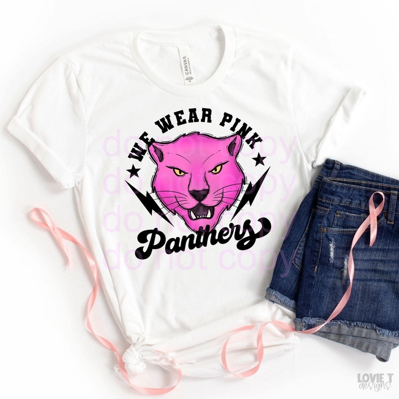 We Wear Pink Panthers|Pocket 3.5″-4″|Infant|Toddler|Youth 8.5|Adult 11″|Adult 12″