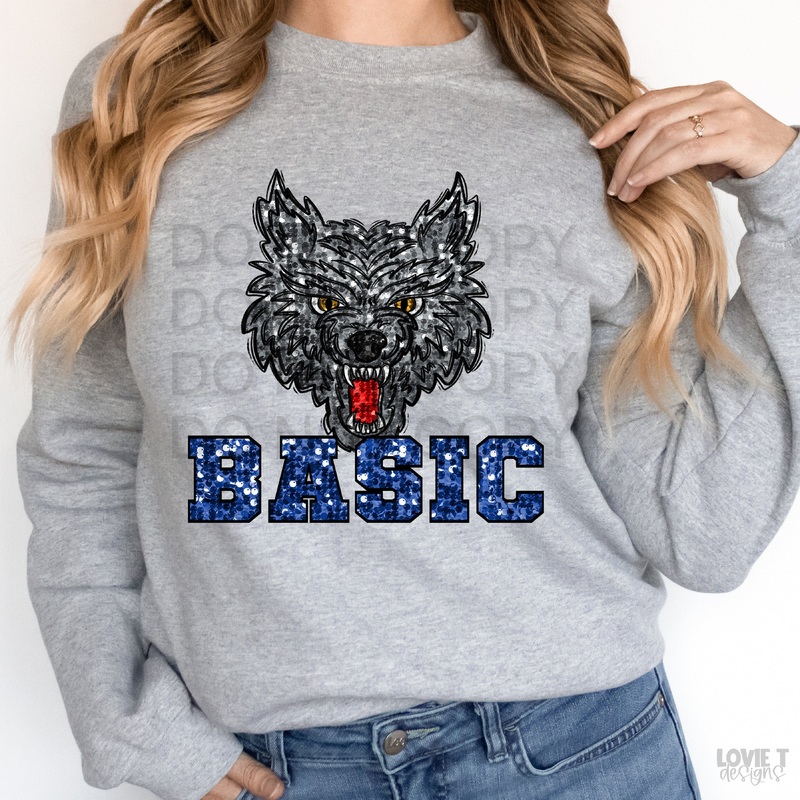 Wolf Basic Royal Blue Sequin|Pocket 3.5″-4″|Infant|Toddler|Youth 8.5|Adult 11″|Adult 12″