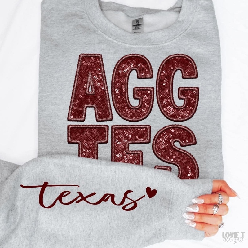Aggies + Sleeve|Infant|Toddler|Youth 8.5|Adult 11″|Adult 12″
