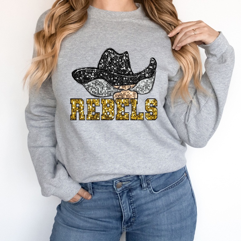 Rebels Gold Sequin|Pocket 3.5″-4″|Infant|Toddler|Youth 8.5|Adult 11″|Adult 12″
