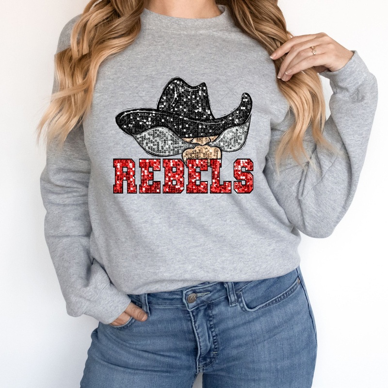 Rebels Red Sequin|Pocket 3.5″-4″|Infant|Toddler|Youth 8.5|Adult 11″|Adult 12″