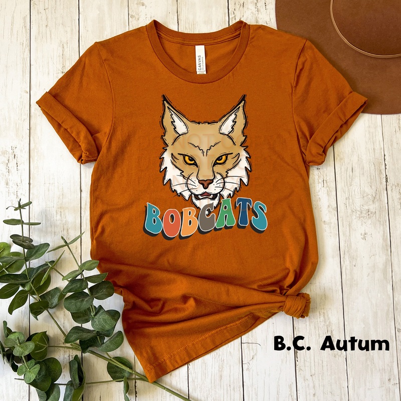 Retro Bobcats No Background|Pocket 3.5″-4″|Infant|Toddler|Youth 8.5|Adult 11″|Adult 12″