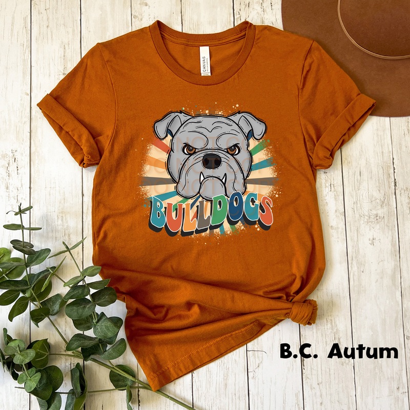 Retro Bulldogs Grey|Pocket 3.5″-4″|Infant|Toddler|Youth 8.5|Adult 11″|Adult 12″