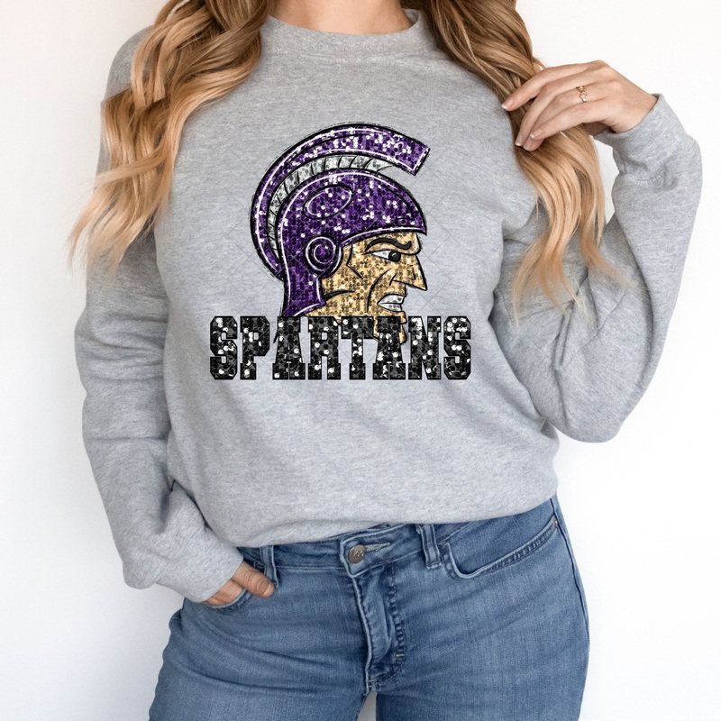 Spartans Black On Purple Sequin