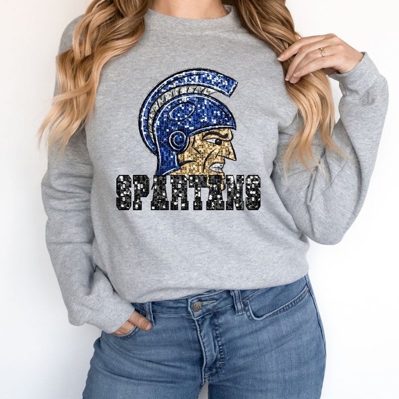 Spartans Black On Royal Sequin