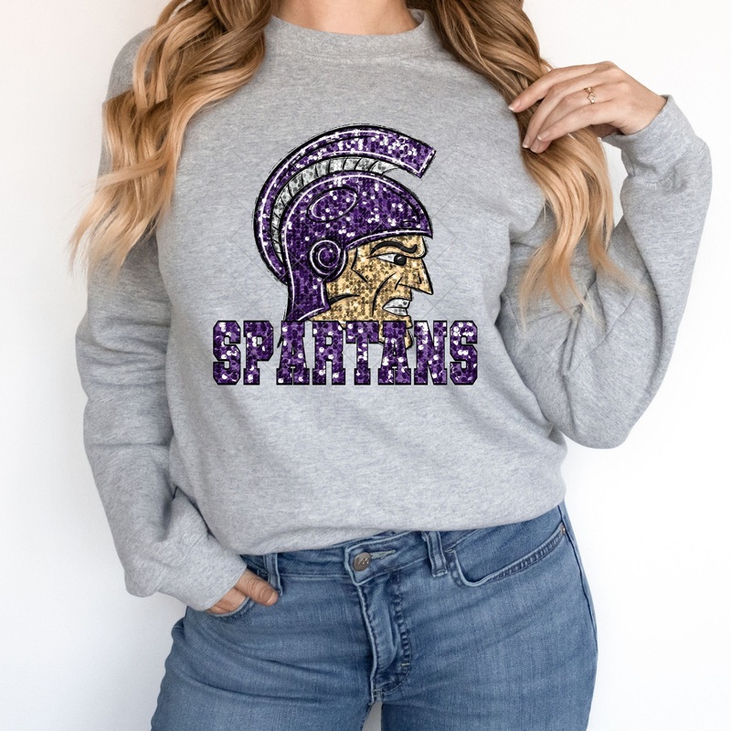 Spartans Purple Sequin|Pocket 3.5″-4″|Infant|Toddler|Youth 8.5|Adult 11″|Adult 12″