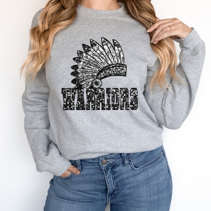 Warriors Black Sequin|Pocket 3.5″-4″|Infant|Toddler|Youth 8.5|Adult 11″|Adult 12″