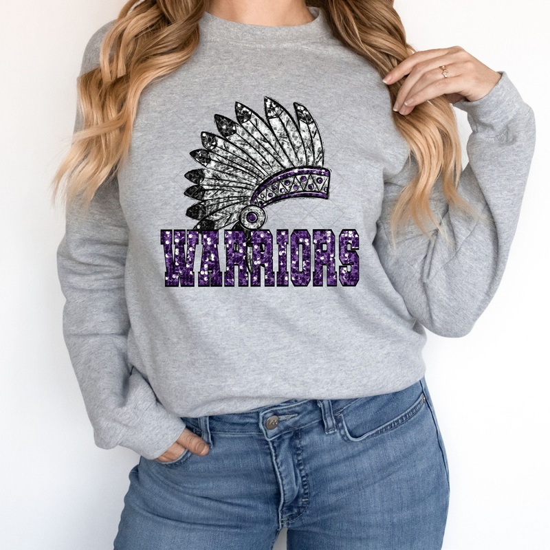 Warriors Purple Sequin|Pocket 3.5″-4″|Infant|Toddler|Youth 8.5|Adult 11″|Adult 12″
