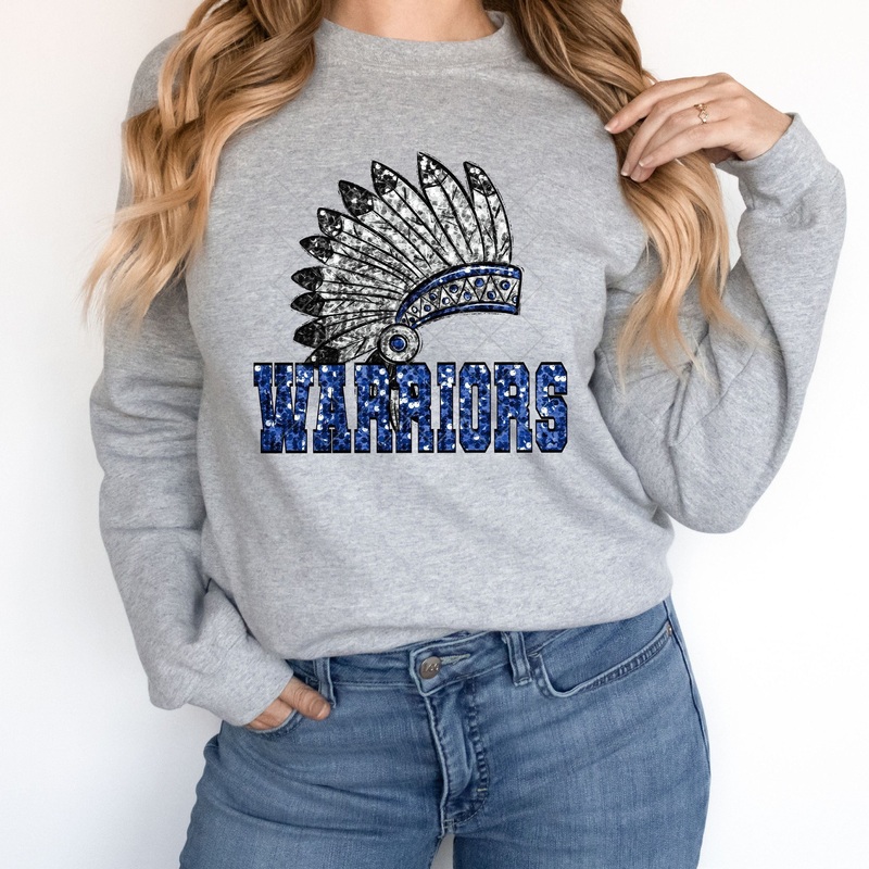 Warriors Royal Sequin|Pocket 3.5″-4″|Infant|Toddler|Youth 8.5|Adult 11″|Adult 12″