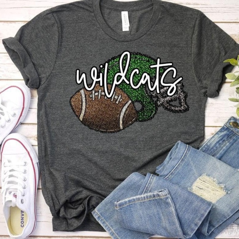 Sequin Football And Green Helmet