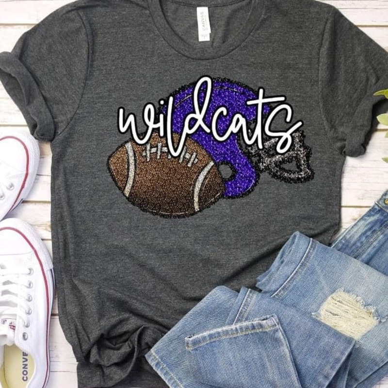 Sequin Football And Purple Helmet