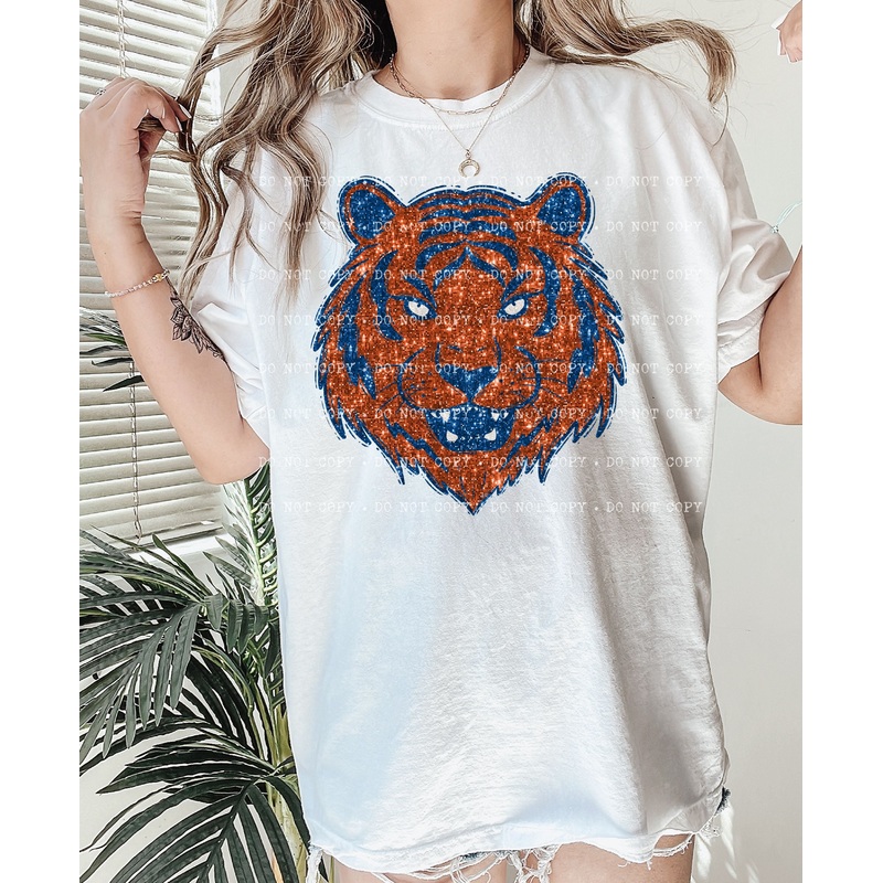 Tiger Orange Royal Faux Sequin Sparkle