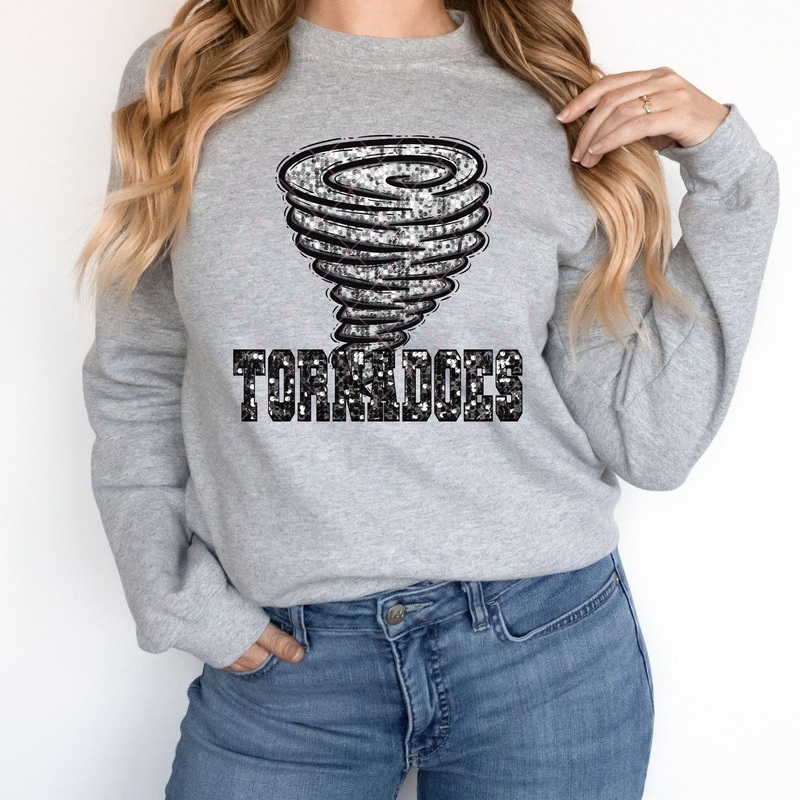 Tornadoes Black Sequin|Pocket 3.5″-4″|Infant|Toddler|Youth 8.5|Adult 11″|Adult 12″