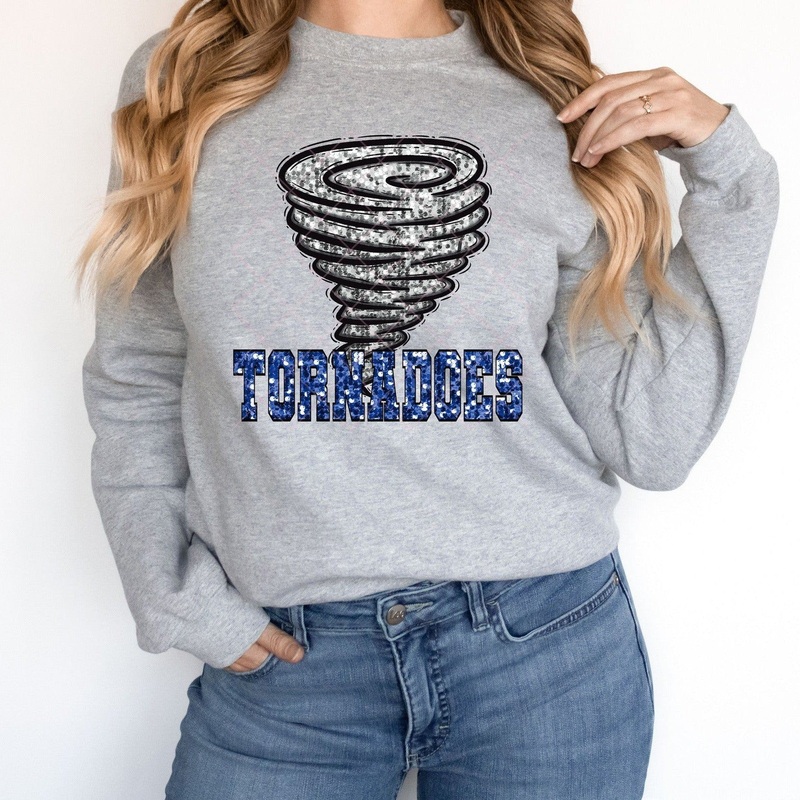 Tornadoes Blue Sequin|Pocket 3.5″-4″|Infant|Toddler|Youth 8.5|Adult 11″|Adult 12″