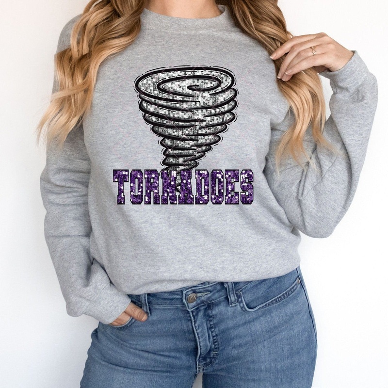 Tornadoes Purple Sequin|Pocket 3.5″-4″|Infant|Toddler|Youth 8.5|Adult 11″|Adult 12″