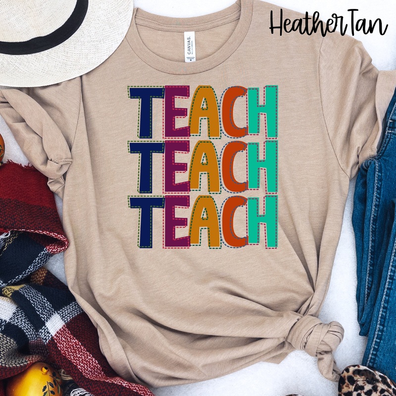 STITCHED TEACH|Pocket 3.5″-4″|Infant|Toddler|Youth 8.5|Adult 11″|Adult 12″