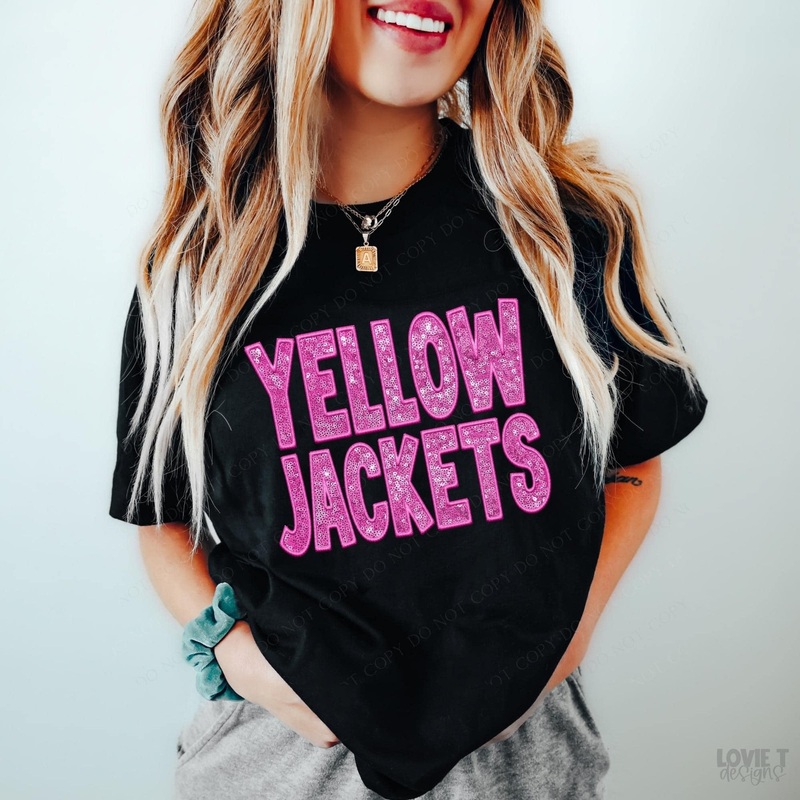 Yellowjackets Embroidery & Sequin In Pink