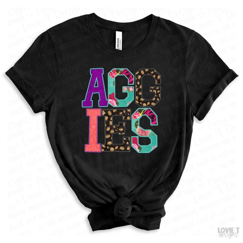 Aggies Faux Applique|Pocket 3.5″-4″|Infant|Toddler|Youth 8.5|Adult 11″|Adult 12″