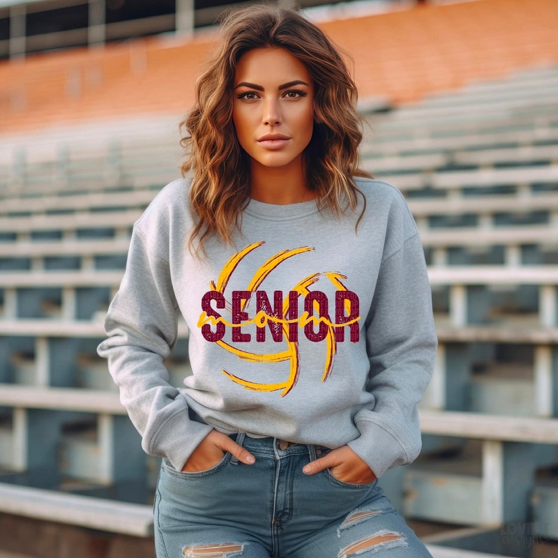 Senior Mom Volleyball Maroon And Gold