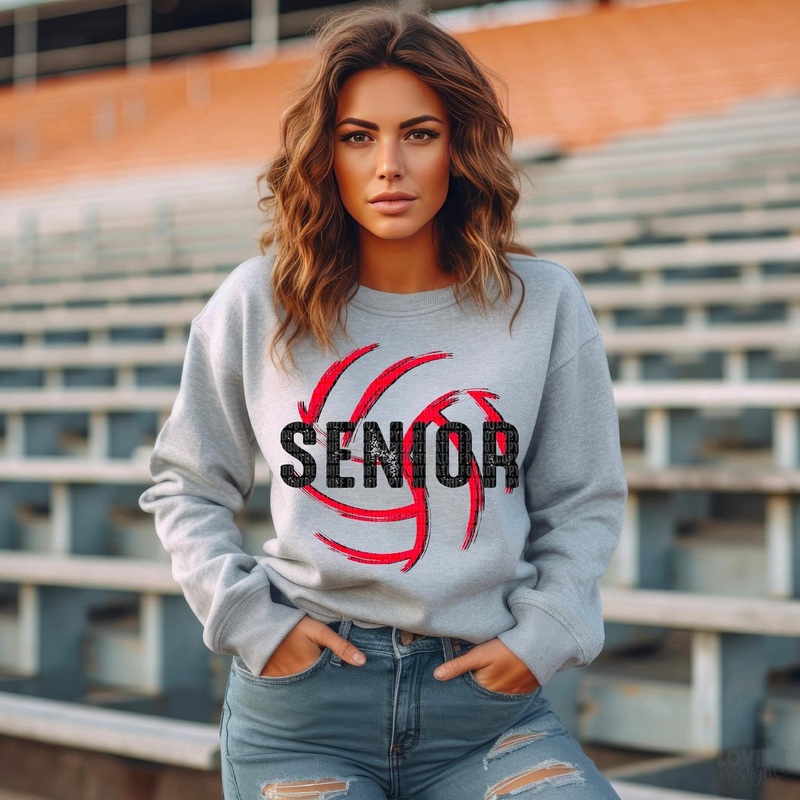 Senior Volleyball Red And Black