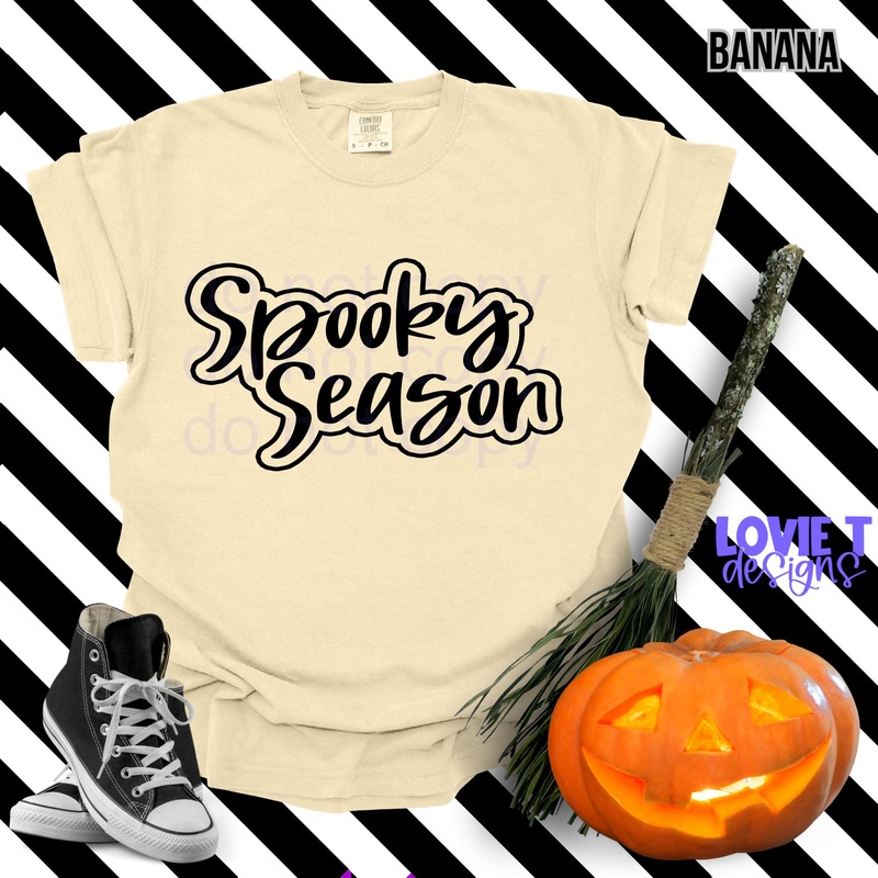 Spooky Season Text Outline|Pocket|Infant|Toddler|Youth|Adult 11″|Adult 12″