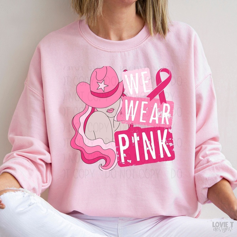 We Wear Pink|Pocket 3.5″-4″|Infant|Toddler|Youth 8.5|Adult 11″|Adult 12″