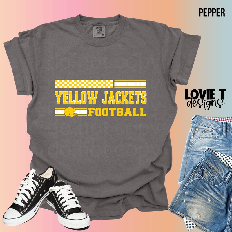 Yellow Jackets  Football|Pocket 3.5″-4″|Infant|Toddler|Youth 8.5|Adult 11″|Adult 12″