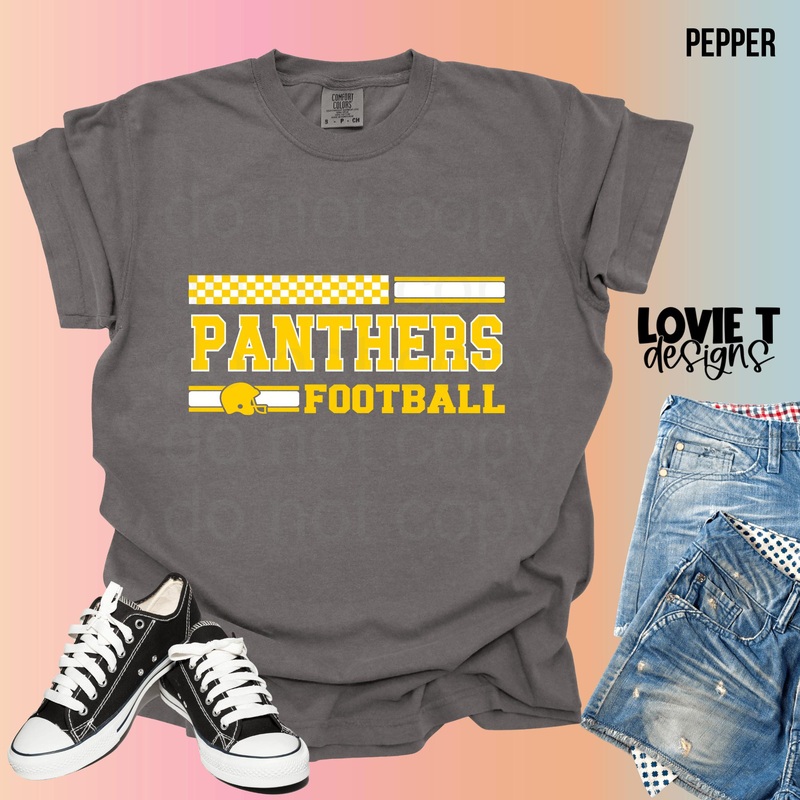 Yellow Panthers Football|Pocket 3.5″-4″|Infant|Toddler|Youth 8.5|Adult 11″|Adult 12″
