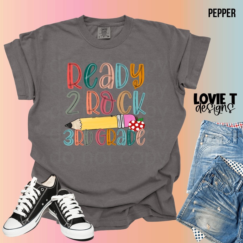 Ready 2 Rock 3Rd Grade|Pocket|Infant|Toddler|Youth 8.5|Adult 11″|Adult 12″|Mockup Request