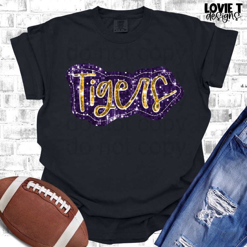 Tigers Purple And Gold Sparkles