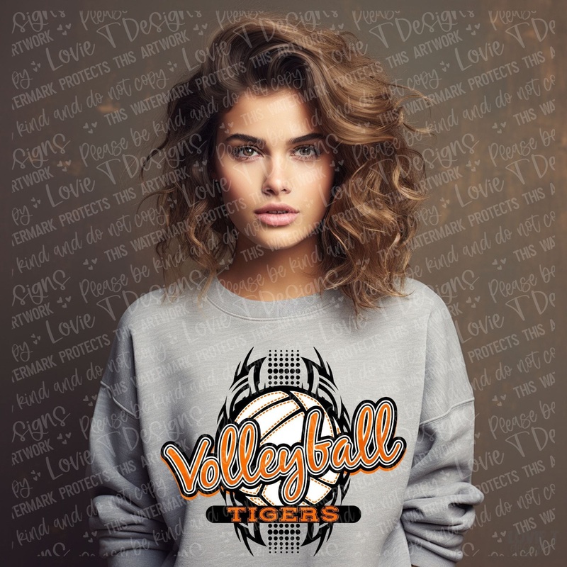Tigers Volleyball Orange And Black Ssd