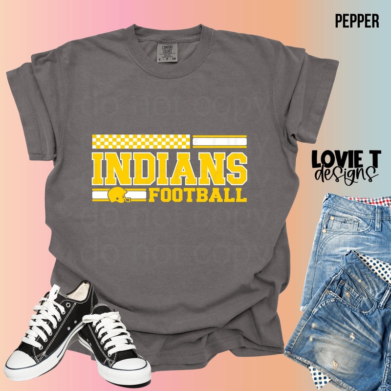 Yellow Indians Football|Pocket 3.5″-4″|Infant|Toddler|Youth 8.5|Adult 11″|Adult 12″