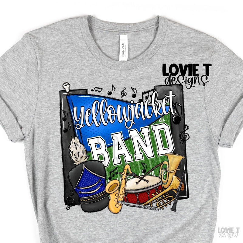 Yellowjacket Band Blue|Pocket 3.5″-4″|Infant|Toddler|Youth 8.5|Adult 11″|Adult 12″