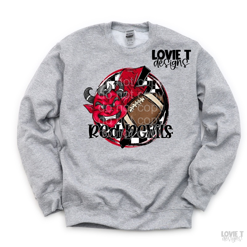 Red Devils Football Checkered Bolt