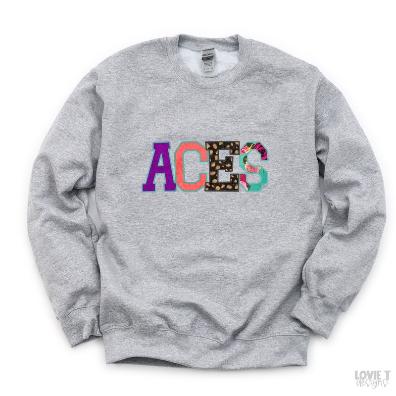 Aces Faux Applique|Pocket 3.5″-4″|Infant|Toddler|Youth 8.5|Adult 11″|Adult 12″