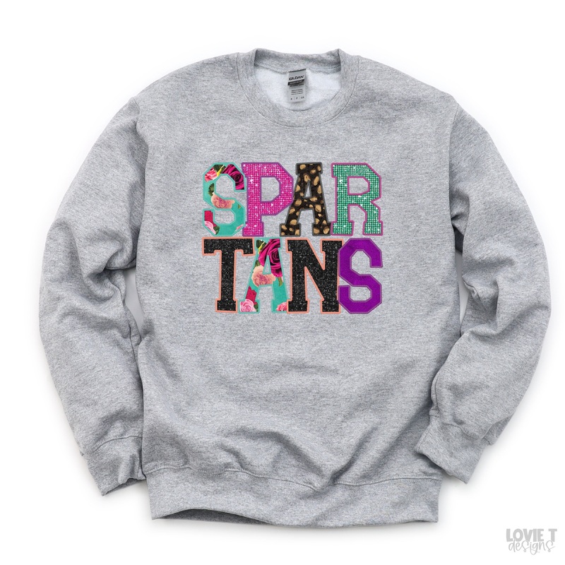 Spartans Faux Applique|Pocket 3.5″-4″|Infant|Toddler|Youth 8.5|Adult 11″|Adult 12″