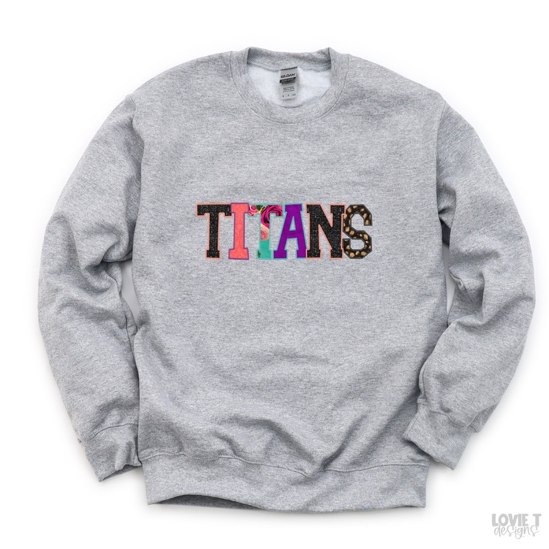 Titans One Line Faux Applique|Pocket 3.5″-4″|Infant|Toddler|Youth 8.5|Adult 11″|Adult 12″