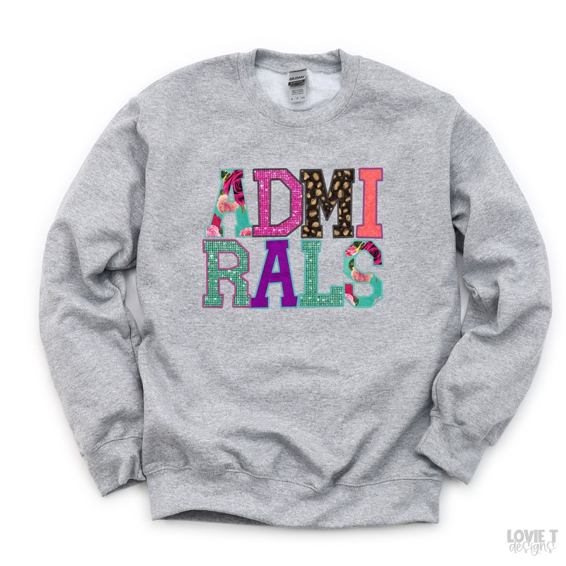 Admirals Faux Applique|Pocket 3.5″-4″|Infant|Toddler|Youth 8.5|Adult 11″|Adult 12″