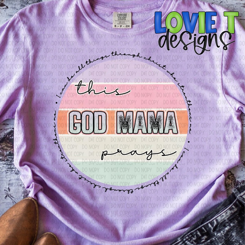 This God Mama Prays|Pocket 3.5″-4″|Infant|Toddler|Youth 8.5|Adult 11″|Adult 12″