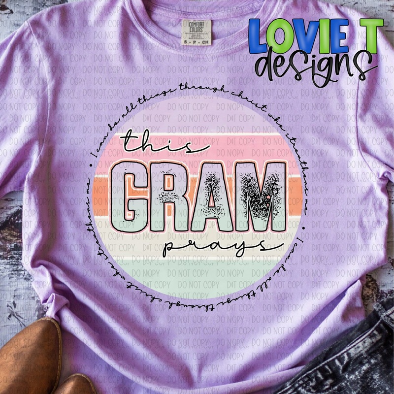This Gram Prays|Pocket 3.5″-4″|Infant|Toddler|Youth 8.5|Adult 11″|Adult 12″