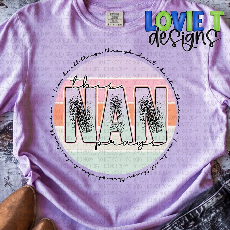 This Nan Prays|Pocket 3.5″-4″|Infant|Toddler|Youth 8.5|Adult 11″|Adult 12″