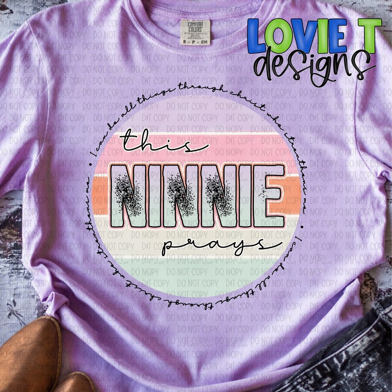 This Ninnie Prays|Pocket 3.5″-4″|Infant|Toddler|Youth 8.5|Adult 11″|Adult 12″