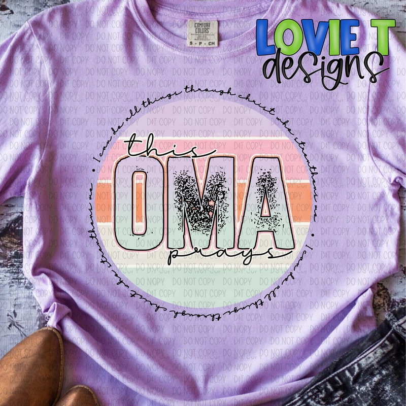 This Oma Prays|Pocket 3.5″-4″|Infant|Toddler|Youth 8.5|Adult 11″|Adult 12″