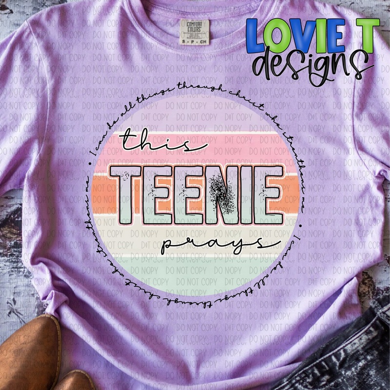 This Teenie Prays|Pocket 3.5″-4″|Infant|Toddler|Youth 8.5|Adult 11″|Adult 12″